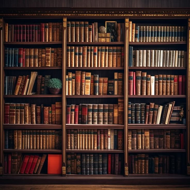 Open book in a library
